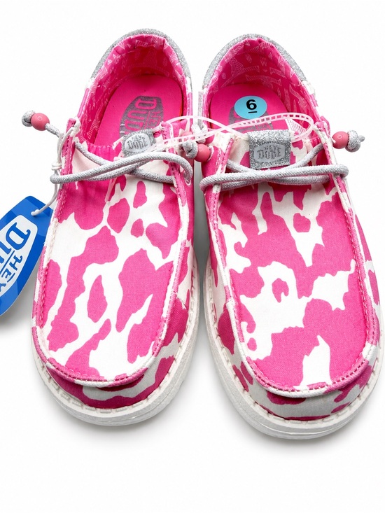 Hey Dude Shoes - Hey Dude Pink Patterned Canvas Slip-On Shoes